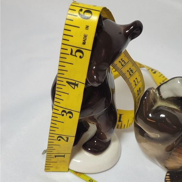 Vintage Lomonosov USSR Set Of 3 Porcelain Brown Bear Figurines - Picture 10 of 15